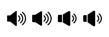 Sözcü simgesi vektör illüstrasyonu. Ses düzeyi ve sembol. Hoparlör ikonu. ses sembolü