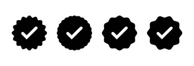 Doğrulanmış ikon vektör illüstrasyonu. Doğrulama işareti. onaylanmış işaret ve sembol