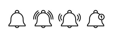 Bell Simgesi vektör çizimi. Web sitesi tasarımı için uyarı işareti ve sembol