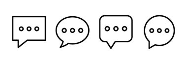 Sohbet ikonu vektör illüstrasyonu. Konuşma balonu işareti ve sembol. Yorum simgesi. ileti