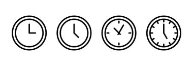 Saat simgesi vektör illüstrasyonu. Zaman işareti ve sembol. saat simgesi