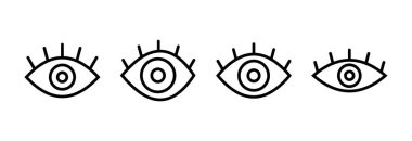 Göz ikonu vektör illüstrasyonu. Göz işareti ve sembol. Bak ve Görüş simgesi. 