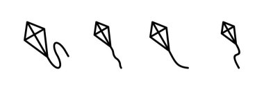 Kite simgesi vektör illüstrasyonu. Uçurtma işareti ve sembol