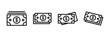 Para ikonu vektör illüstrasyonu. Para işareti ve sembol