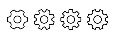 Simge vektör illüstrasyonu ayarlanıyor. İşaret ayarları ve sembol. Vites İşareti