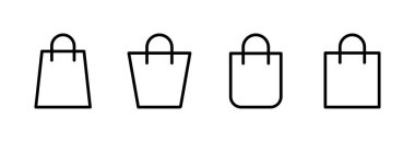 Alışveriş poşeti ikon vektör illüstrasyonu. Alışveriş işareti ve sembol