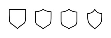 Kalkan simgesi vektör illüstrasyonu. Koruma ikonu. Güvenlik işareti ve sembol