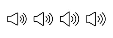 Sözcü simgesi vektör illüstrasyonu. Ses düzeyi ve sembol. Hoparlör ikonu. ses sembolü