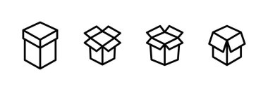 Kutu simgesi vektör illüstrasyonu. kutu işareti ve sembol, paket, paket