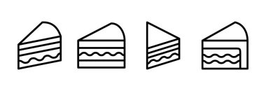 Kek simgesi vektör illüstrasyonu. Pasta işareti ve sembol. Doğum günü pastası simgesi