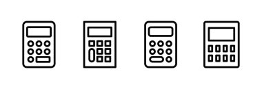 Hesap makinesi ikon vektör çizimi. Hesap makinesi işareti ve simgesi.