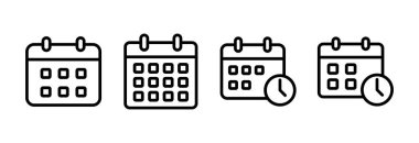 Takvim simgesi vektör illüstrasyonu. Takvim işareti ve sembol. Simge simgesini ayarla