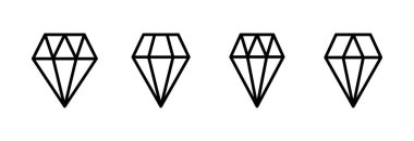 Elmas ikon vektör illüstrasyonu. Elmas taşları işareti ve sembolü