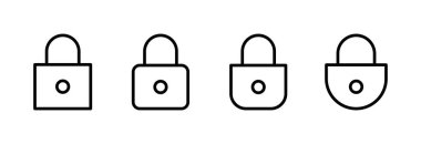 Simge vektör illüstrasyonunu kilitle. Asma kilit işareti ve sembol. Şifreleme simgesi. Güvenlik sembolü