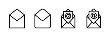 Posta simgesi vektör illüstrasyonu. e-posta işareti ve sembol. E- posta simgesi. Zarf simgesi