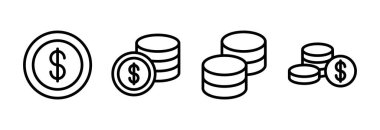 Para ikonu vektör illüstrasyonu. Para işareti ve sembol