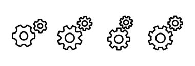 Simge vektör illüstrasyonu ayarlanıyor. İşaret ayarları ve sembol. Vites İşareti