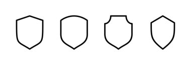 Kalkan simgesi vektör illüstrasyonu. Koruma ikonu. Güvenlik işareti ve sembol