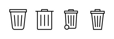Çöp ikonu vektör illüstrasyonu. Çöp kutusu simgesi. İşareti ve sembolü sil.
