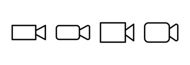 Video ikonu vektör illüstrasyonu. Video kamera işareti ve sembol. Film tabelası. Sinema