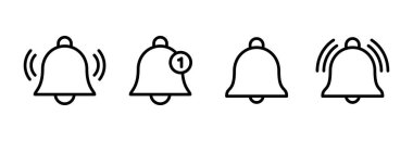 Bell Simgesi vektör çizimi. Web sitesi tasarımı için uyarı işareti ve sembol