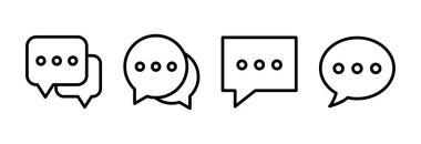 Sohbet ikonu vektör illüstrasyonu. Konuşma balonu işareti ve sembol. Yorum simgesi. ileti