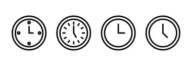 Saat simgesi vektör illüstrasyonu. Zaman işareti ve sembol. saat simgesi