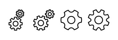 Simge vektör illüstrasyonu ayarlanıyor. İşaret ayarları ve sembol. Vites İşareti