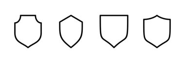 Kalkan simgesi vektör illüstrasyonu. Koruma ikonu. Güvenlik işareti ve sembol