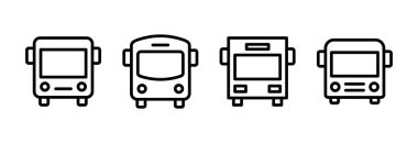 Otobüs simgesi vektör çizimi. Otobüs tabelası ve sembol. taşıma sembolü