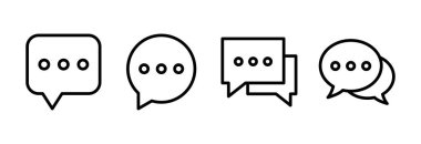 Sohbet ikonu vektör illüstrasyonu. Konuşma balonu işareti ve sembol. Yorum simgesi. ileti