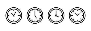 Saat simgesi vektör illüstrasyonu. Zaman işareti ve sembol. saat simgesi