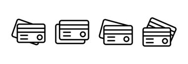 Kredi kartı ikonu vektör illüstrasyonu. Kredi kartı ödeme imzası ve sembolü