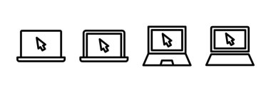 Laptop ikon vektör illüstrasyonu. bilgisayar işareti ve sembol