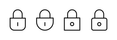 Simge vektör illüstrasyonunu kilitle. Asma kilit işareti ve sembol. Şifreleme simgesi. Güvenlik sembolü