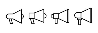 Megafon ikon vektör çizimi. Hoparlör işareti ve sembol