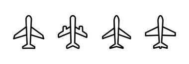 Düzlem ikonu vektör illüstrasyonu. Uçak işareti ve sembol. Uçuş taşıma sembolü. Seyahat işareti. uçak.