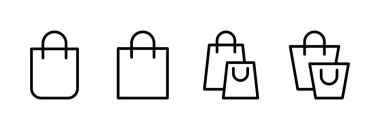 Alışveriş poşeti ikon vektör illüstrasyonu. Alışveriş işareti ve sembol