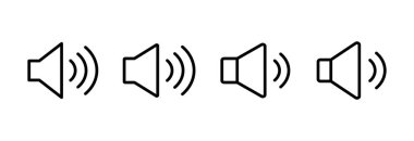 Sözcü simgesi vektör illüstrasyonu. Ses düzeyi ve sembol. Hoparlör ikonu. ses sembolü