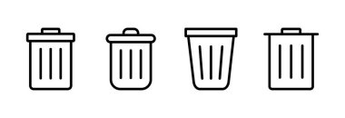 Çöp ikonu vektör illüstrasyonu. Çöp kutusu simgesi. İşareti ve sembolü sil.