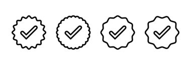 Doğrulanmış ikon vektör illüstrasyonu. Doğrulama işareti. onaylanmış işaret ve sembol