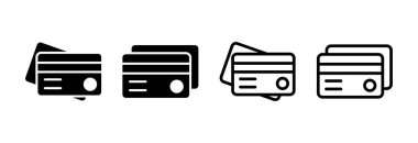 Kredi kartı ikonu vektör illüstrasyonu. Kredi kartı ödeme imzası ve sembolü