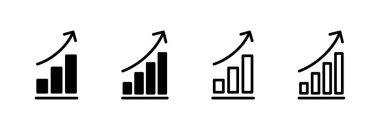 Grafik Simgesi vektör illüstrasyonu büyüyor. Çizelge ve sembol. diyagram simgesi