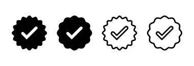 Doğrulanmış ikon vektör illüstrasyonu. Doğrulama işareti. onaylanmış işaret ve sembol