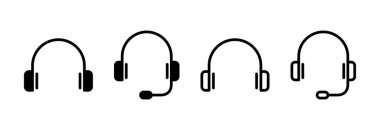 Kulaklık ikonu vektör illüstrasyonu. Kulaklık işareti ve sembol