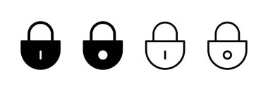 Simge vektör illüstrasyonunu kilitle. Asma kilit işareti ve sembol. Şifreleme simgesi. Güvenlik sembolü