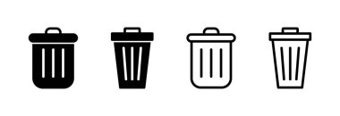 Çöp ikonu vektör illüstrasyonu. Çöp kutusu simgesi. İşareti ve sembolü sil.
