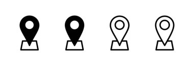 Adres simgesi vektör illüstrasyonu. Ev işareti ve sembol. nokta