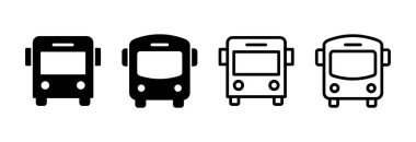 Otobüs simgesi vektör çizimi. Otobüs tabelası ve sembol. taşıma sembolü