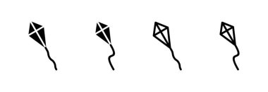 Kite simgesi vektör illüstrasyonu. Uçurtma işareti ve sembol